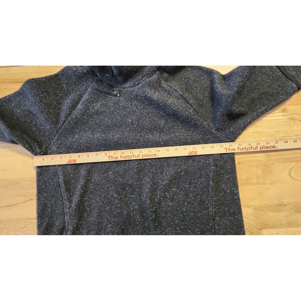 Nike Funnel Neck Fleece Pullover Heathered Black Gray Athletic Sweatshirt Medium - Picture 7 of 10